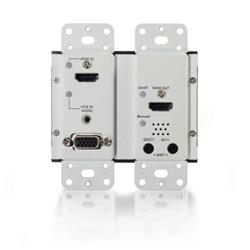 Cables To GoHDMI® AND VGA + STEREO AUDIO HDBASET OVER CAT5 EXTENDER WALL PLATE TRANSMITTER - WHITE (TAA COMPLIANT) (29301)