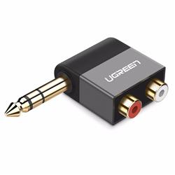 Adaptateur UGREEN AV147 mâle 6,35 mm vers femelle 2RCA, noir