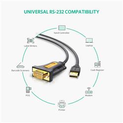 UGREEN CR104 USB TO DB9 RS-232 Adapter, 1M, Black