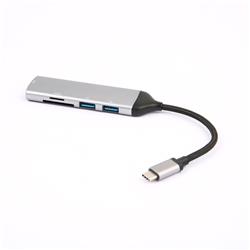 iCAN Premium Type C 5-in-1 Adapter, (HDMI, USB3.1, SD, microSD), Grey