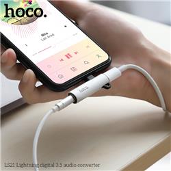 HOCO Lightning to Charge & 3.5mm AUX Audio 2 in 1 Adapter, Silver