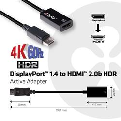 Club 3D DisplayPort 1.4 to HDMI 2.0b HDR