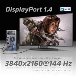 Câble CLUB 3D DisplayPort 1.4 HBR3 Mâle/Mâle 2 m/6.56 ft