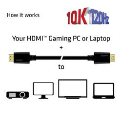 CLUB 3D HDMI 2.1 MALE TO HDMI 2.1 MALE ULTRA HIGH SPEED CABLE 10K 120Hz  1m/ 3.28ft (CAC-1371)