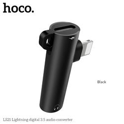 HOCO Lightning to Charge & 3.5mm AUX Audio 2-in-1 Adapter, Black