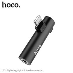 HOCO Lightning to Charge & 3.5mm AUX Audio 2-in-1 Adapter, Black