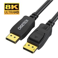 Choetech DisplayPort 1.4 Male to Male cable, 8K@60Hz 6ft (XDD01-BK）(Open Box)