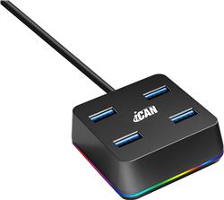 iCAN 4-in-1 USB 3.0 Hub with RGB lighting (X-3205)