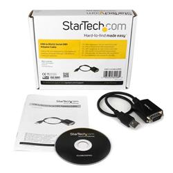 STARTECH USB to RS232 Serial DB9 Adapter Cable with COM Retention, 1ft(Open Box)