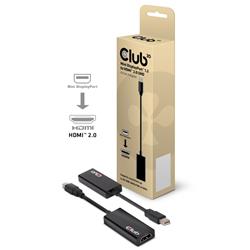 CLUB 3D Mini DisplayPort 1.2 (M) to HDMI 2.0 (F) 4K Active Adapter