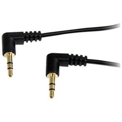 STARTECH Slim 3.5mm Right Angle Stereo Audio Cable - M/M - 3 ft.