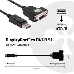 CLUB 3D DisplayPort (M) to Active DVI Single Link (F) Active Adapter(Open Box)