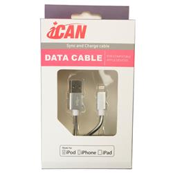 iCAN  Lightning Cable with fully shielded and metal braided jacket - 3ft (AP MFILTN-M03S)(Open Box)