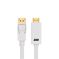 iCAN 28AWG DisplayPort to HDMI Cable, M/M, 6FT