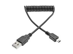 Tripp Lite USB 2.0 Hi-Speed A to Mini-B Coiled Cable (M/M), 6 ft - USB cable - USB (M) to mini-USB Type B (M) (U030-006-COIL)