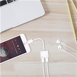 iPhone Dual Lightning Charge & Audio Adapter, White