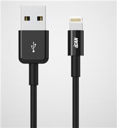 iCAN USB-A 2.0 to Lightning Cable, Apple MFi, M/M, 6ft, Black