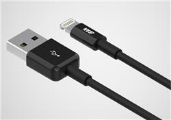 iCAN USB-A 2.0 to Lightning Cable, Apple MFi, M/M, 6ft, Black