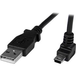 StarTech Mini USB Cable A to Up Angle Mini B (Black) -1m (USBAMB1MU)