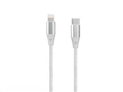 iCAN Lightning to Type C Cable, Nylon Braided, 1M, Silver