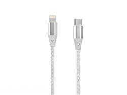 iCAN Lightning to Type C Cable, Nylon Braided, 2M, Silver