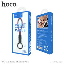 HOCO Mascot USB Lighting Keychain Cable, 19cm, Red & Blue (U36)