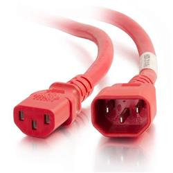 C2G 18AWG Power Cord (IEC320C14 to IEC320C13) (Red) - 6 ft. (17505)