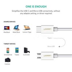 UGREEN US243 USB Type C to Micro USB Cable, 1.5M, White