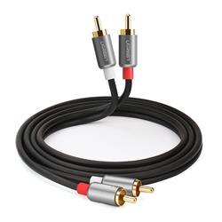UGREEN AV146 2RCA to 2RCA Audio Cable OD 3.8mm, 0.5M, Black