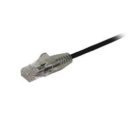 Startech Cat6 Ethernet Cable - Slim - Snagless RJ45 Connectors - 1 ft., Black (N6PAT1BKS)