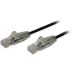 Startech Cat6 Ethernet Cable - Slim - Snagless RJ45 Connectors - 1 ft., Black (N6PAT1BKS)