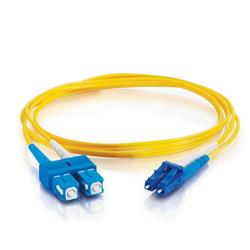 Cables To Go LC-SC 9/125 OS2 Duplex Single-Mode PVC Fiber Optic Cable - Yellow 2m (26260)