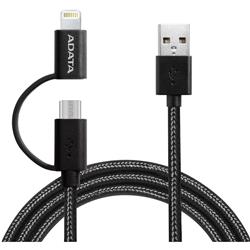 ADATA Sync & Charge Lightning Apple Cable 6.56ft Black 2-in-1