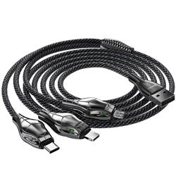 BENKS Lightning + Type C + Micro USB 3-in-1 Cable, 1.2M, Black