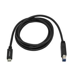 StarTech Cable USB-C male to USB-B male 6ft Thunderbolt 3 Compatible - Black (USB315CB2M)