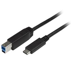 StarTech Cable USB-C male to USB-B male 6ft Thunderbolt 3 Compatible - Black (USB315CB2M)