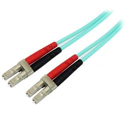 StarTech.com Aqua OM4 Duplex Multimode Fiber - 1m / 3 ft - 100 Gb - 50/125 - OM4 Fiber - LC to LC Fiber Patch Cable - Connect 4