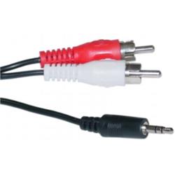 iCAN 3.5mm Y Splitter 1x35mm Plug to 2xRCA Plugs - 6 ft.