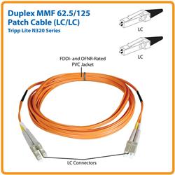 Tripp Lite Fiber Optic Duplex Patch Cable - 405 ft Fiber Optic Network Cable for Network Device - First End: 2 x LC Male N (N32