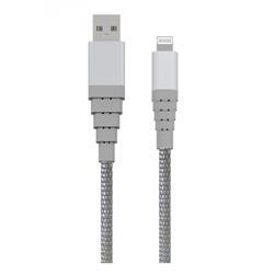 iCAN USB-A 2.0 to Lightning Cable, Apple MFi, M/M, 3ft, Silver