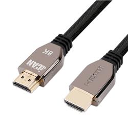 iCAN HDMI V2.1 Cable with Zinc Alloy Connectors, W/Ethernet, 3D, 8K, 48Gbps, Dynamic HDR, eARC, Game Mode VRR, M/M, 2M, Black