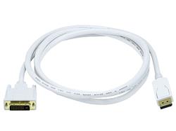 MONOPRICE 6ft 28AWG DisplayPort to DVI Cable, White