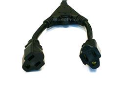 Séparateur de cordon d'alimentation Monoprice - NEMA 5-15P à 2x NEMA 5-15R, 16AWG, 13A / 1625W, 3 broches, noir, 1,2 pi