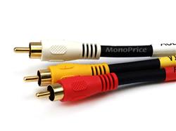 Monoprice RCA Coaxial Composite Video and Stereo Audio Cable, 6ft