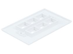 Monoprice Wall Plate for Keystone, 6 Hole - White