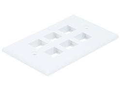 Monoprice Wall Plate for Keystone, 6 Hole - White