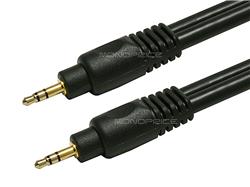 Monoprice 15ft Premium 3.5mm Stereo Male to 3.5mm Stereo Male 22AWG Cable (Gold Plated) - Black