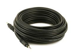 Monoprice 25ft Premium 3.5mm Stereo Male to 3.5mm Stereo Male 22AWG Cable (Gold Plated) - Black