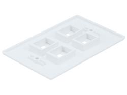 Monoprice Wall Plate for Keystone, 4 Hole - White