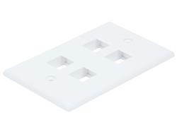 Monoprice Wall Plate for Keystone, 4 Hole - White